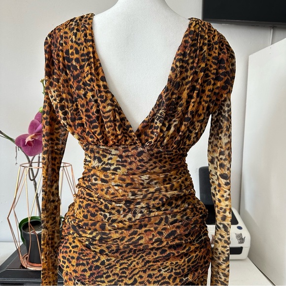 FUZZI Jean Paul Gaultier Dress Long Sleeve Ruched
Cheetah Print - Picture 8 of 11